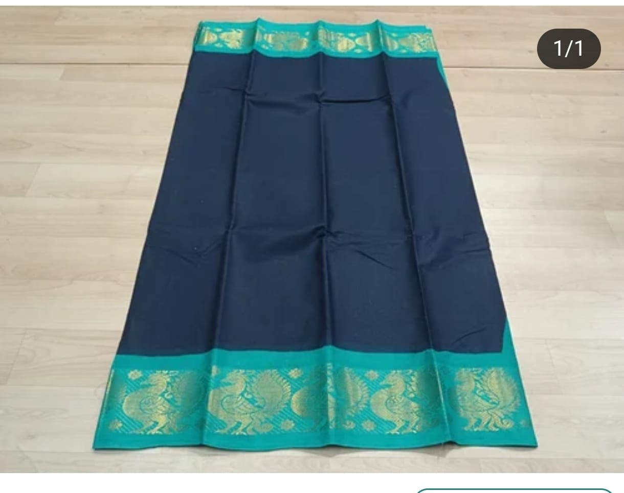Madurai Sungudi soft Cotton Saree- Golden Zari Sarees women With Blouse (Peacock Design)